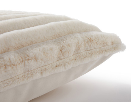 Coussin en fausse fourrure côtelé et velours 40x40 cm Pampelune