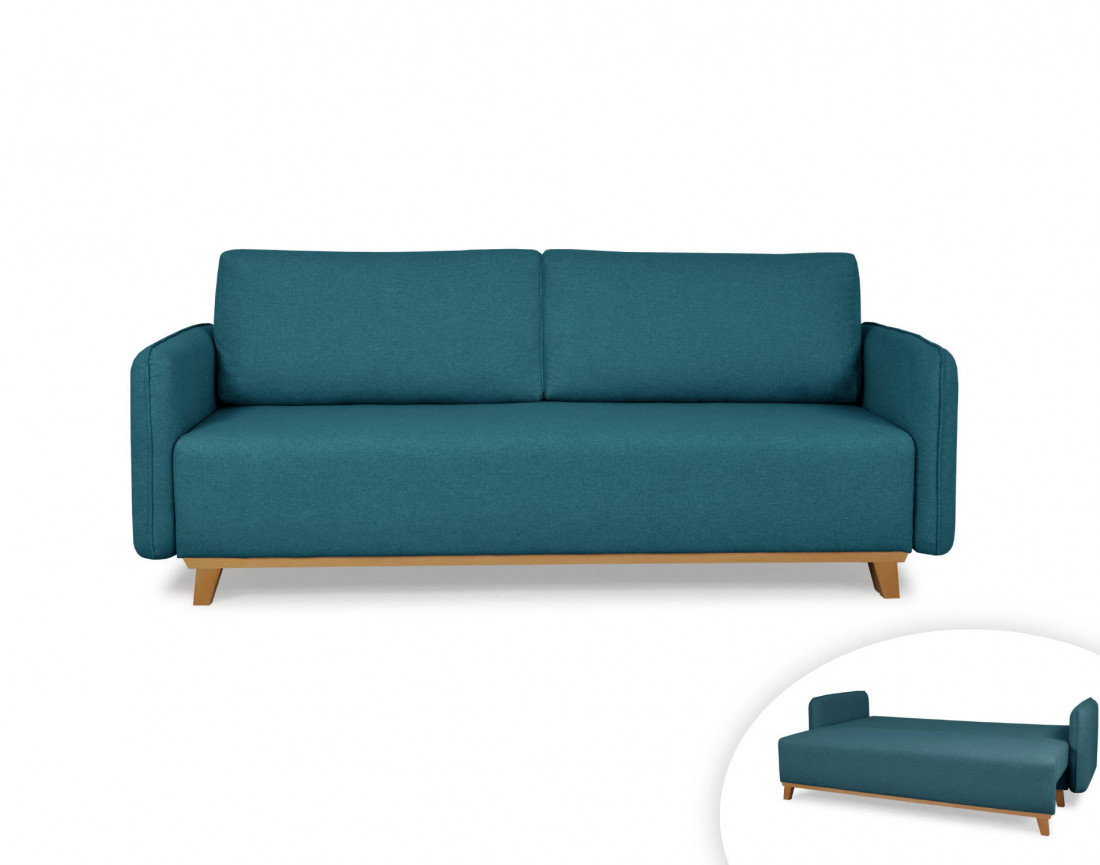 Canape Droit 3 Places Convertible Style Scandinave Avec Coffre De Rangement Conor