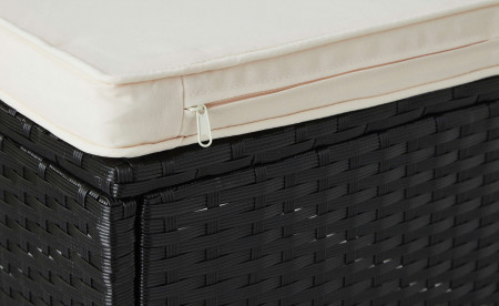 Lumio - Salon bas de jardin 4 places - Modulable - en résine tressée noire avec coussins beiges Lumio - Salon bas de jardin 4 places - Modulable - en résine tressée noire avec coussins beiges