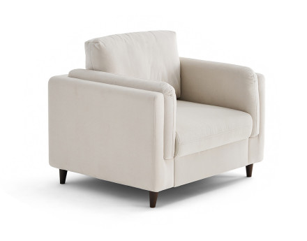 Fauteuil en velours pieds en bois Brooke