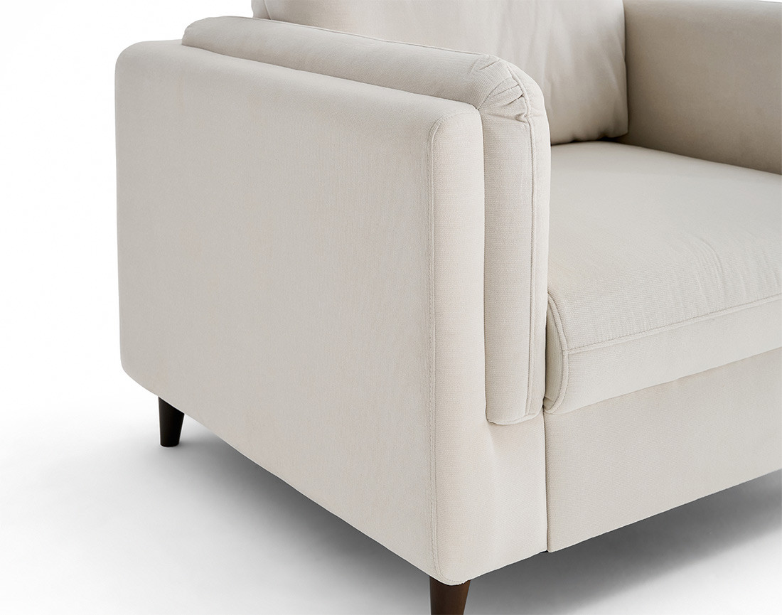 Fauteuil en velours pieds en bois Brooke