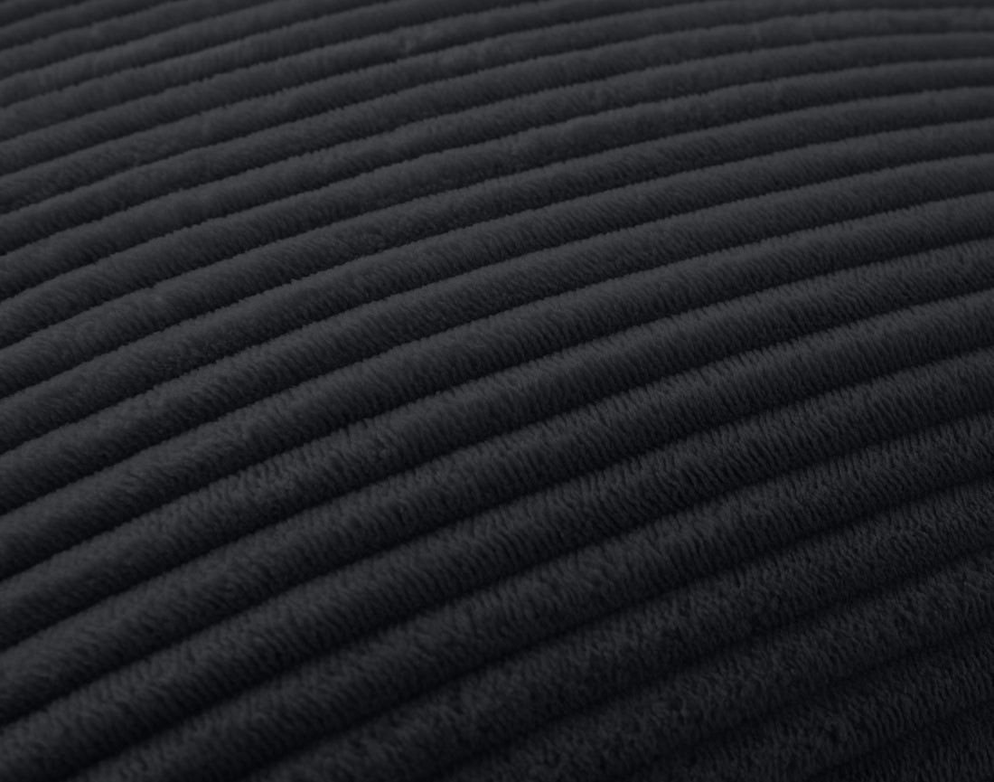 Coussin en velours côtelé 22x60 cm Onyx