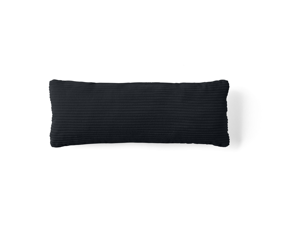 Coussin en velours côtelé 22x60 cm Onyx