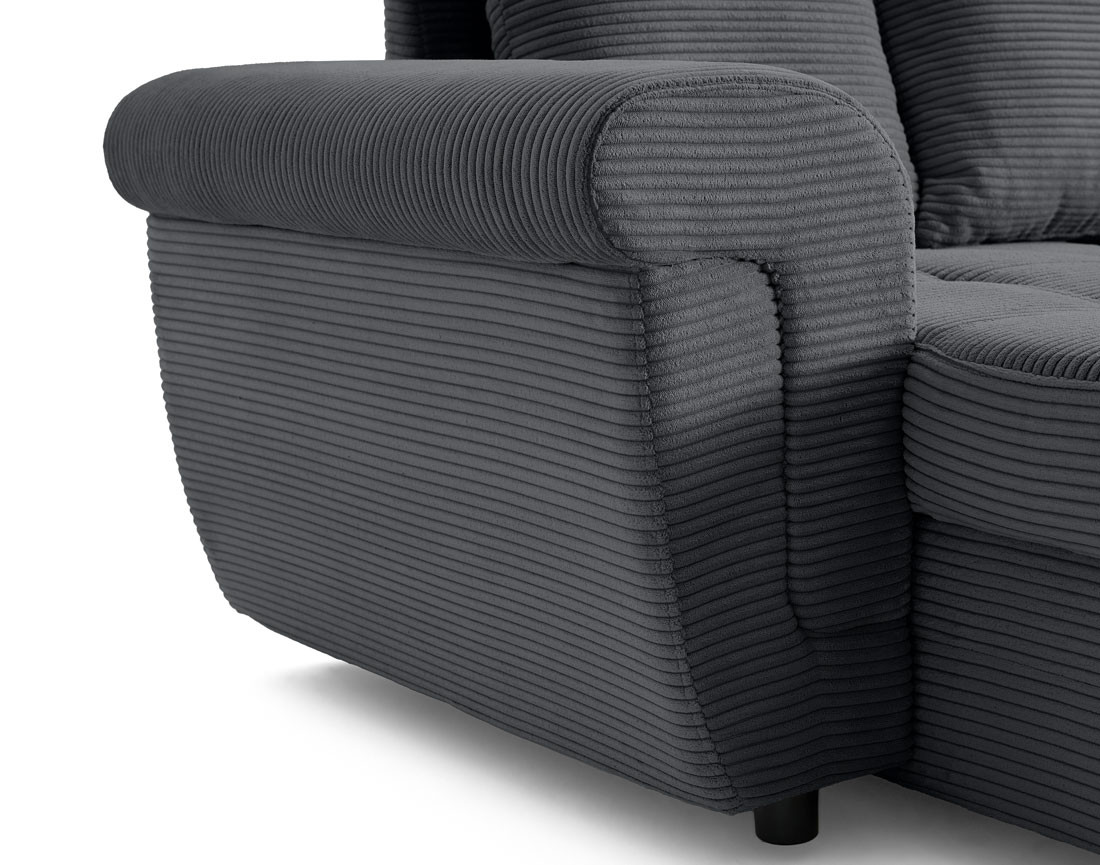 Canapé panoramique convertible, en velours côtelé 7 places Henry