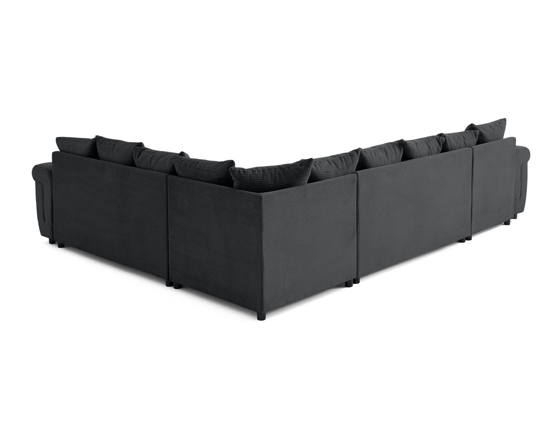 Canapé panoramique convertible, en velours côtelé 7 places Henry