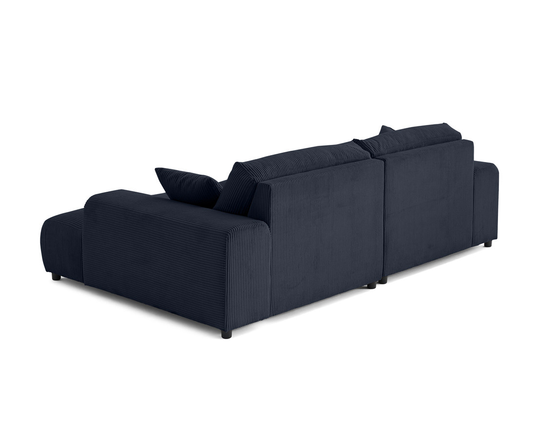 Canapé droit 4 places double méridienne en velours côtelé Garance