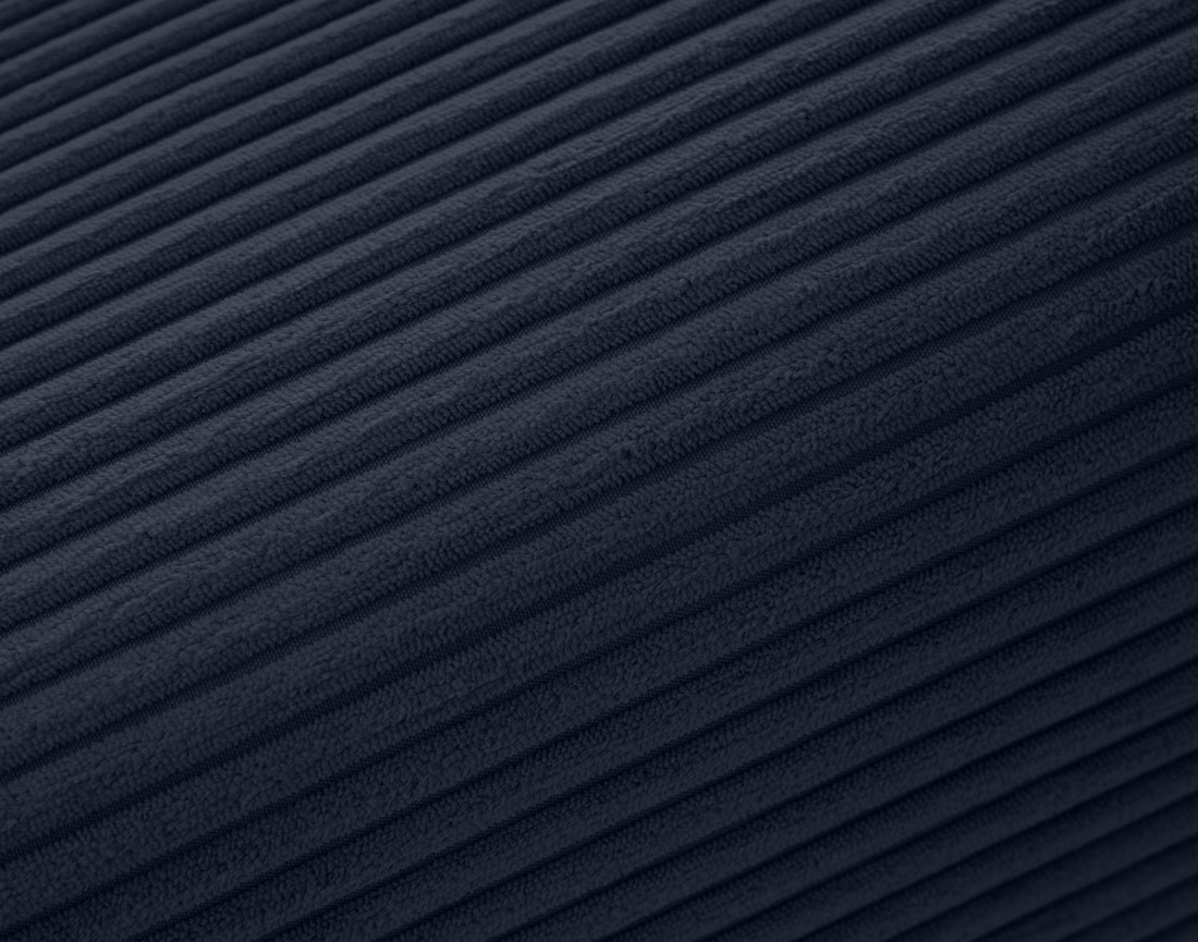 Canapé droit 4 places double méridienne en velours côtelé Garance