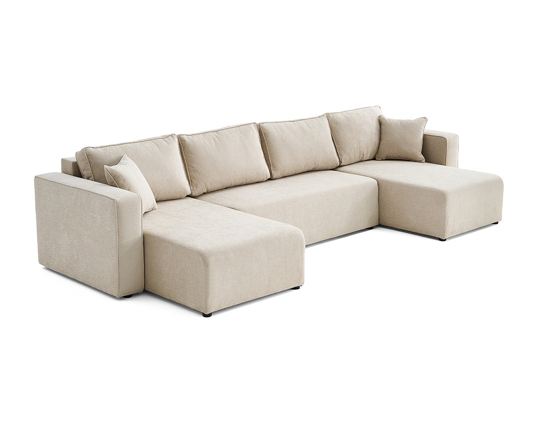 Canapé panoramique 7 places - convertible avec coffre - Topaze