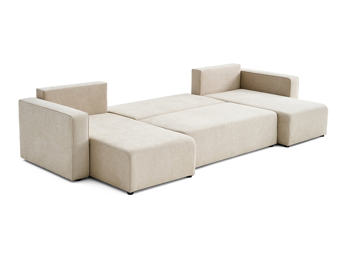 Canapé panoramique 7 places - convertible avec coffre - Topaze