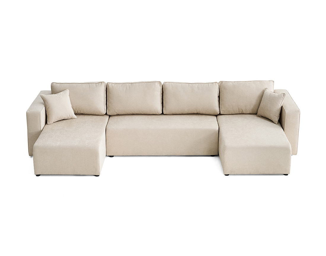 Canapé panoramique 7 places - convertible avec coffre - Topaze