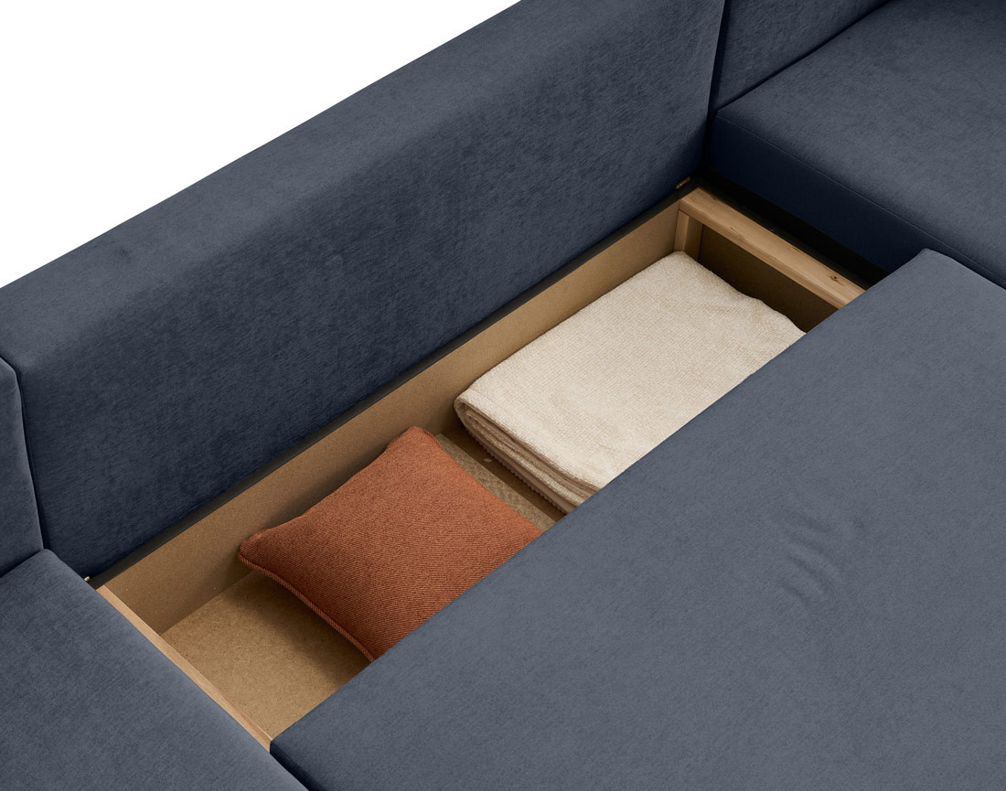 Canapé panoramique 7 places - convertible avec coffre - Topaze