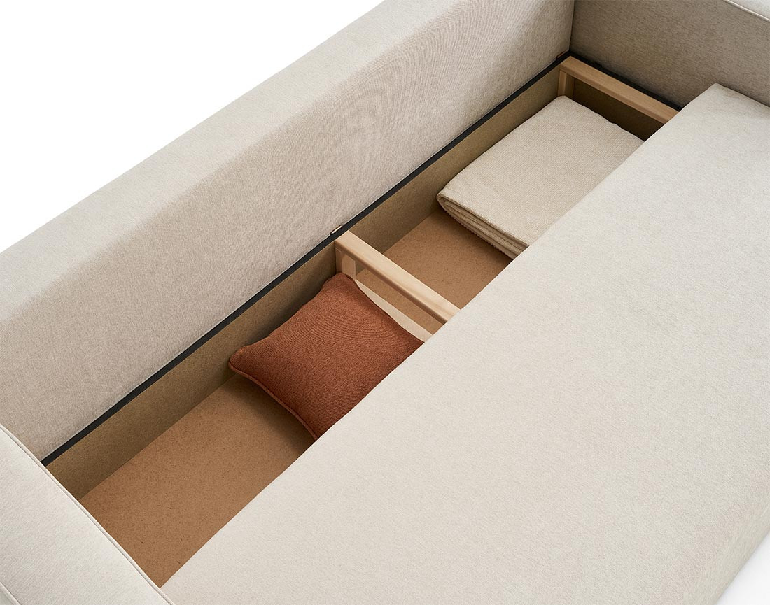 Canapé 3 places - convertible avec coffre - en tissu - Topaze Canapé 3 places - convertible avec coffre - en tissu - Topaze