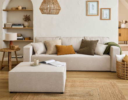 Canapé 3 places - convertible avec coffre - en tissu - Topaze