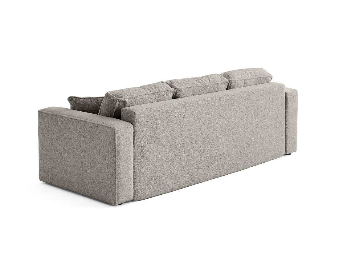 Canapé 3 places convertible avec coffre en tissu bouclette Topaze