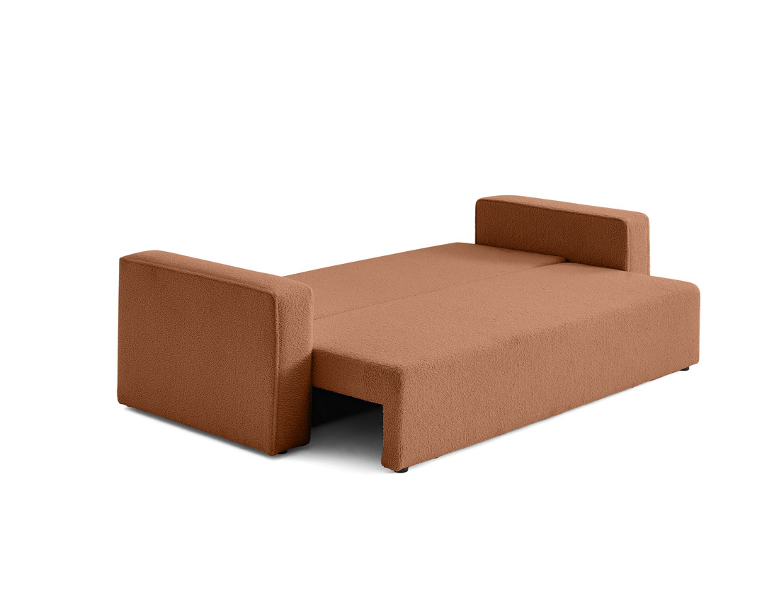 Canapé 3 places convertible avec coffre en tissu bouclette Topaze