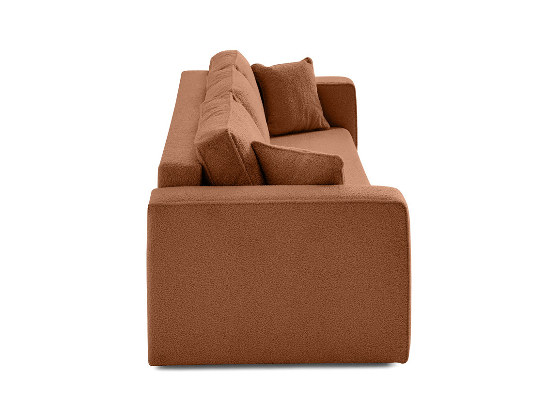 Canapé 3 places convertible avec coffre en tissu bouclette Topaze