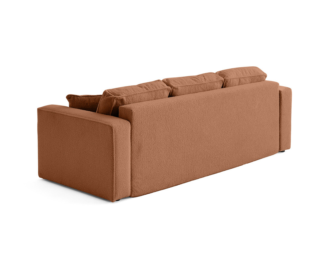 Canapé 3 places convertible avec coffre en tissu bouclette Topaze