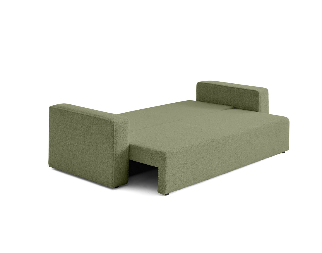 Canapé 3 places convertible avec coffre en tissu bouclette Topaze