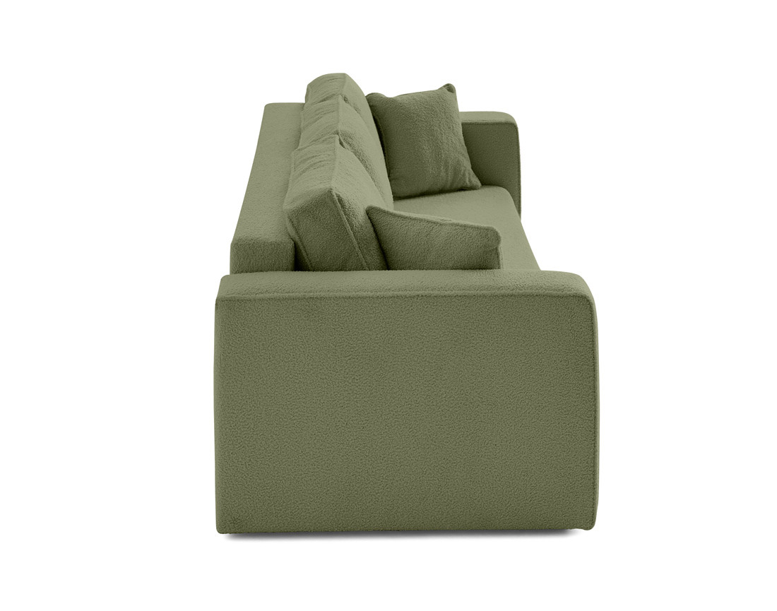 Canapé 3 places convertible avec coffre en tissu bouclette Topaze