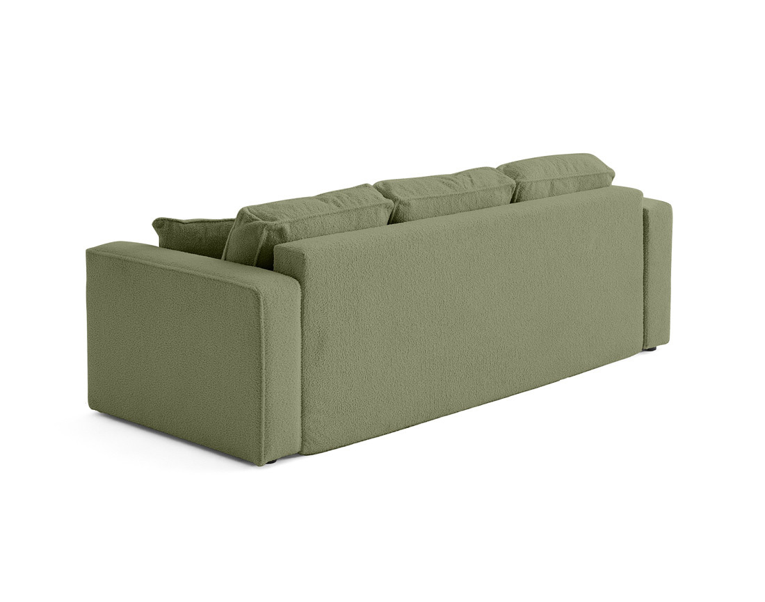 Canapé 3 places convertible avec coffre en tissu bouclette Topaze