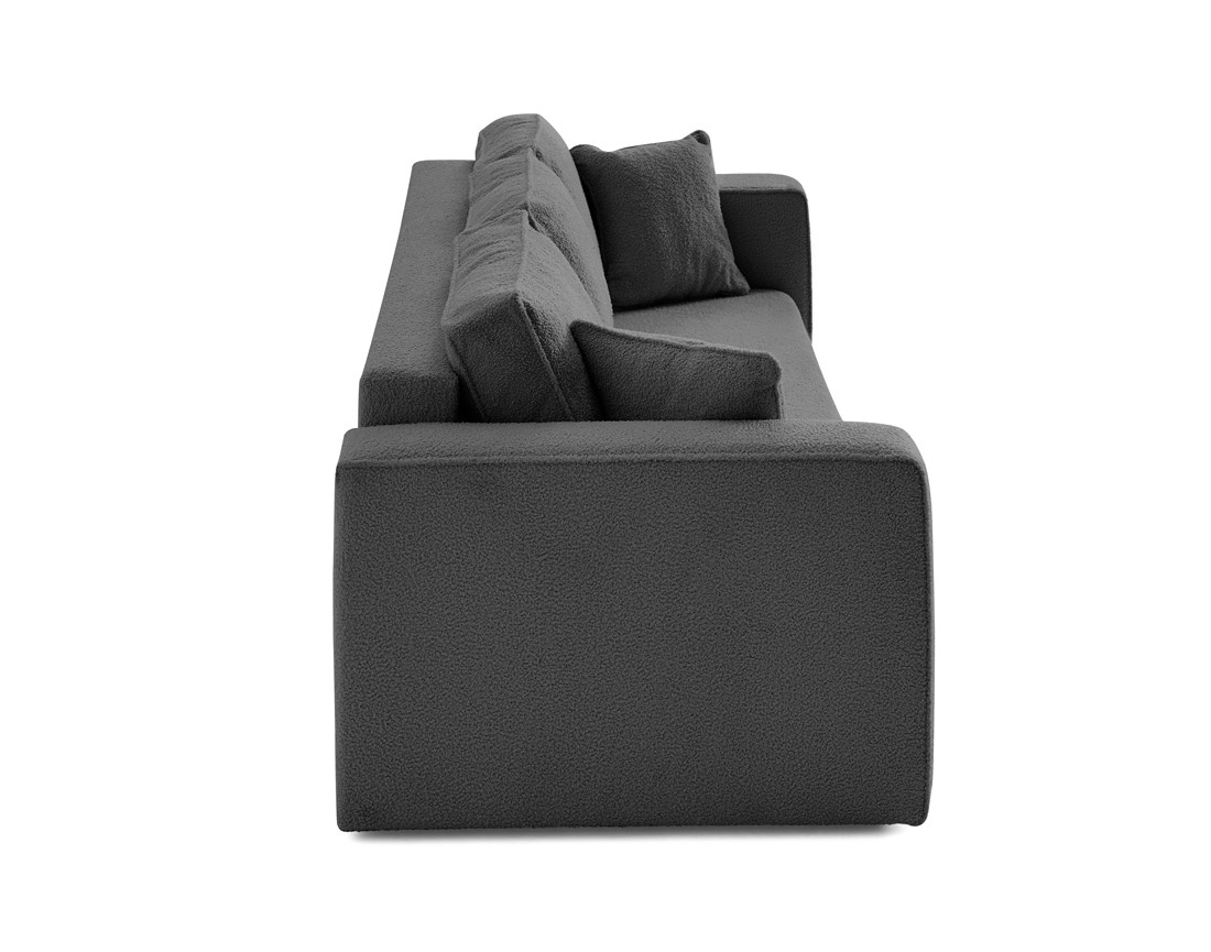 Canapé 3 places convertible avec coffre en tissu bouclette Topaze Canapé 3 places convertible avec coffre en tissu bouclette Topaze