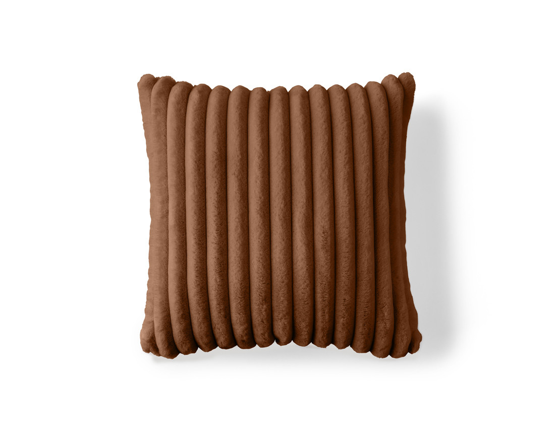 Coussin en fausse fourrure côtelé 40x40 cm Sierra
