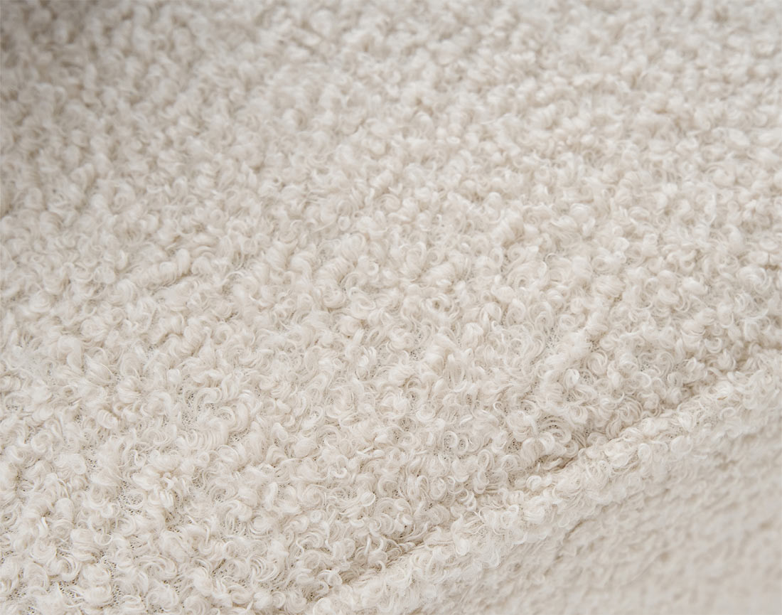 Canapé panoramique en U 7 places convertible avec coffre en tissu bouclette Topaze