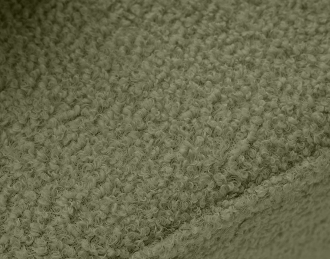 Canapé panoramique en U 7 places convertible avec coffre en tissu bouclette Topaze