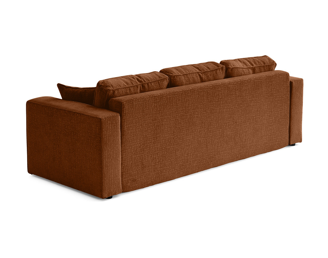 Canapé 3 places convertible avec coffre en tissu velours relief Topaze
