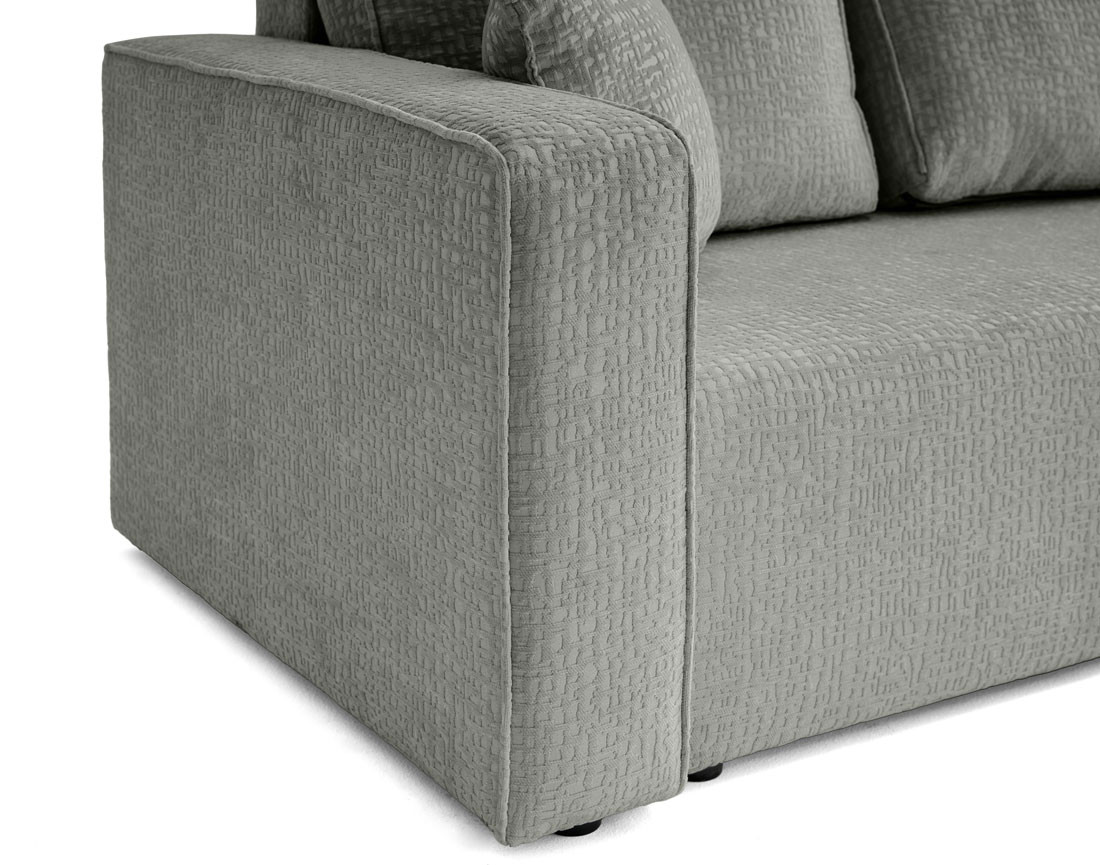 Canapé 3 places convertible avec coffre en tissu velours relief Topaze Canapé 3 places convertible avec coffre en tissu velours relief Topaze