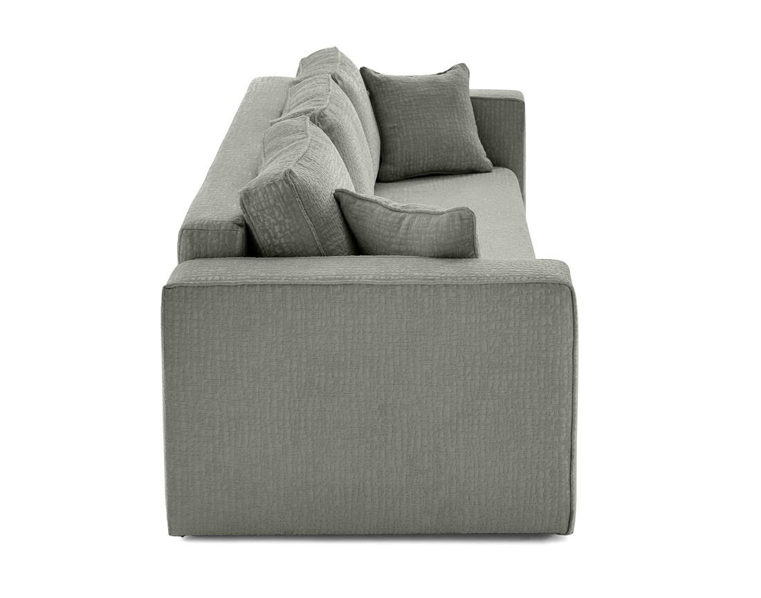 Canapé 3 places convertible avec coffre en tissu velours relief Topaze Canapé 3 places convertible avec coffre en tissu velours relief Topaze