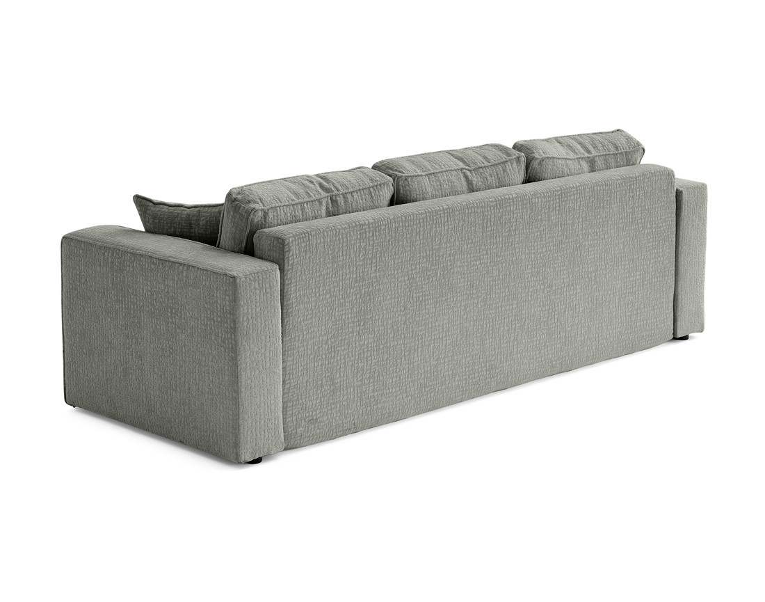 Canapé 3 places convertible avec coffre en tissu velours relief Topaze Canapé 3 places convertible avec coffre en tissu velours relief Topaze