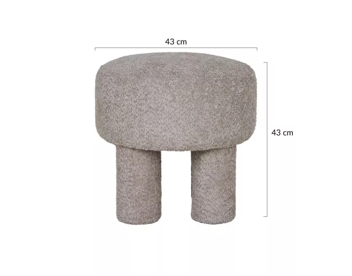 Pouf en tissu bouclette Minna