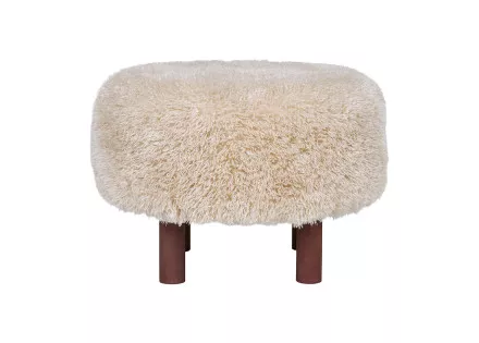 Pouf en fausse fourrure Mani