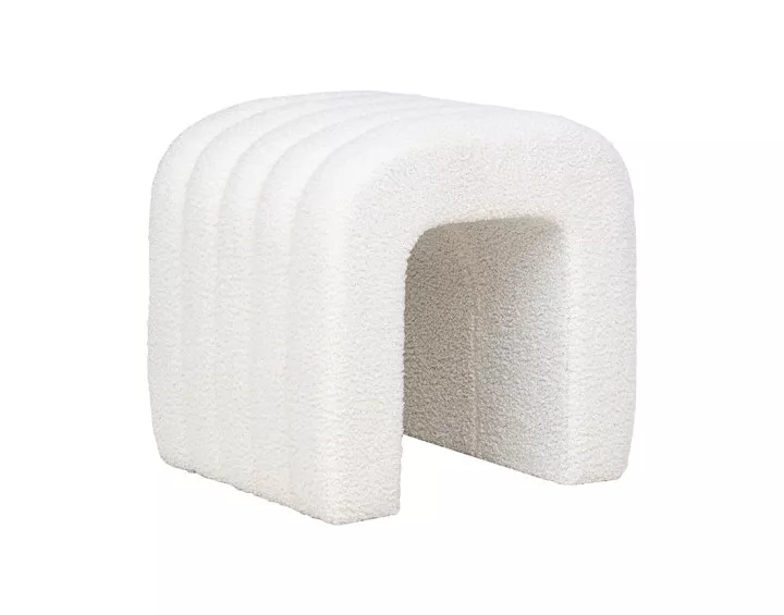 Pouf en tissu bouclette Kenta