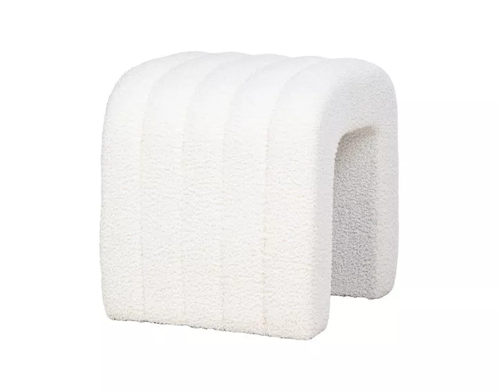 Pouf en tissu bouclette Kenta