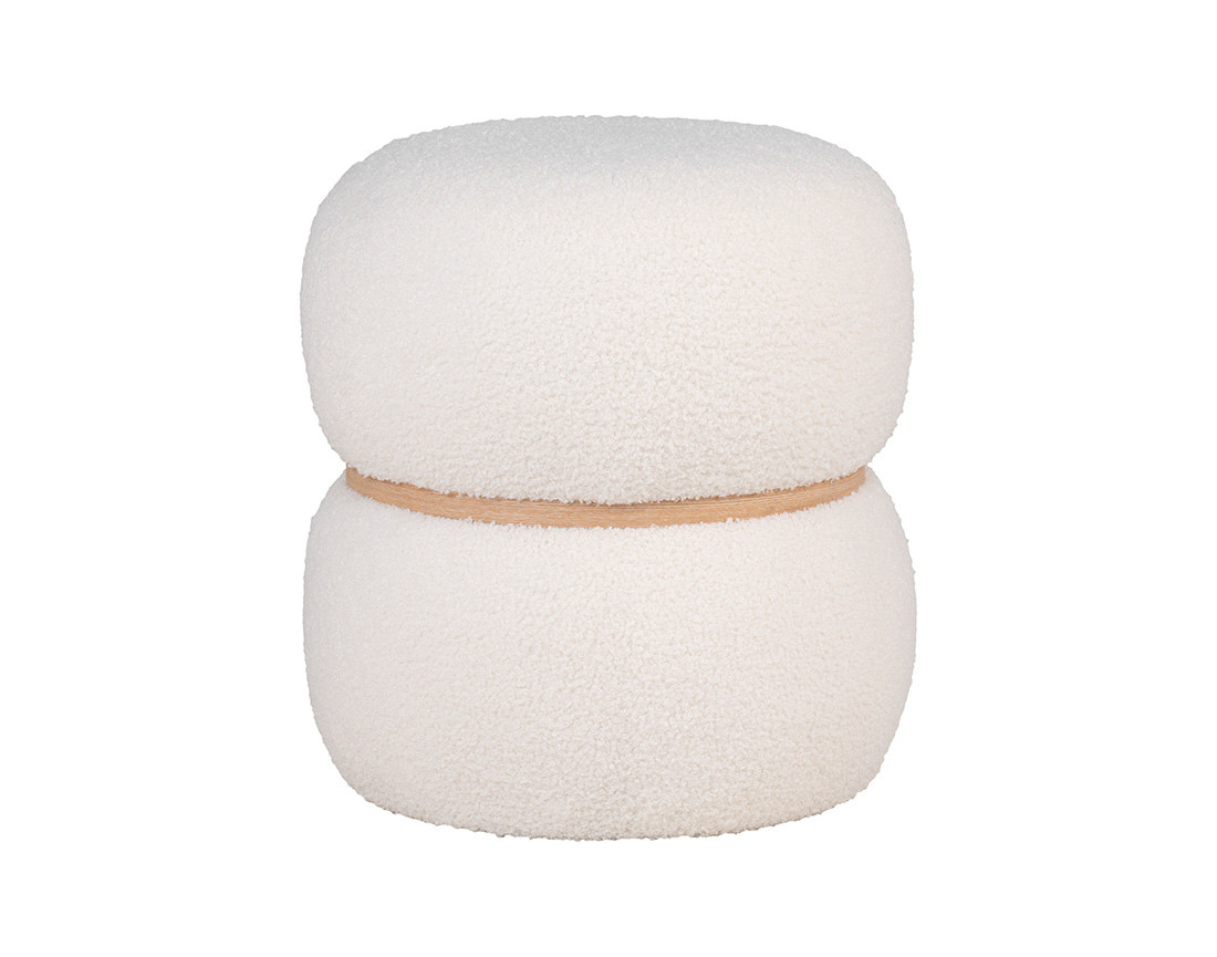 Pouf en tissu bouclette Sataya
