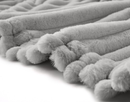 Plaid 200x140 cm en fausse fourrure côtelé et velours Arezzo