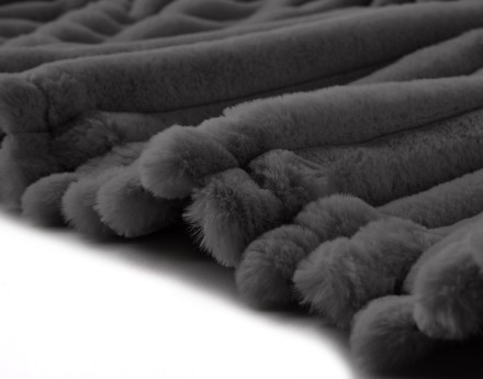 Plaid 200x140 cm en fausse fourrure côtelé et velours Arezzo