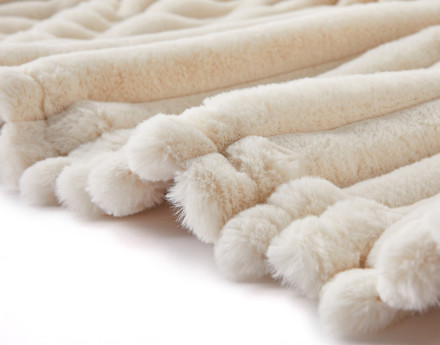 Plaid 200x140 cm en fausse fourrure côtelé et velours Arezzo