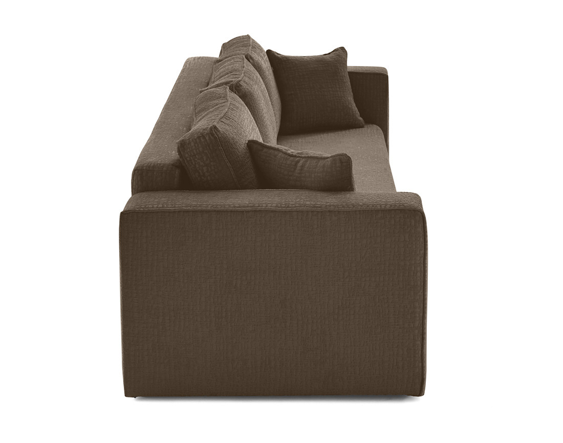 Canapé 3 places convertible avec coffre en tissu velours relief Topaze