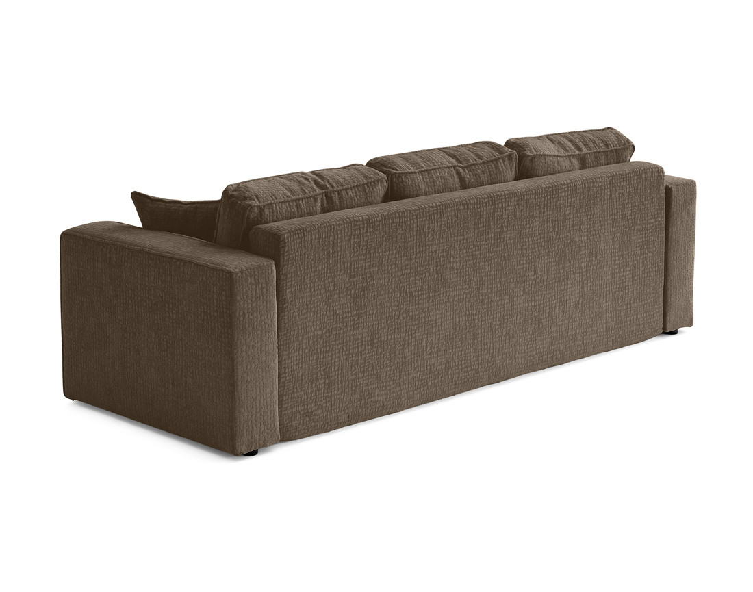 Canapé 3 places convertible avec coffre en tissu velours relief Topaze
