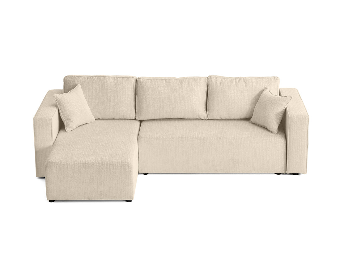 Canapé d'angle réversible 4 places convertible avec coffre en tissu velours relief Topaze Canapé d'angle réversible 4 places convertible avec coffre en tissu velours relief Topaze