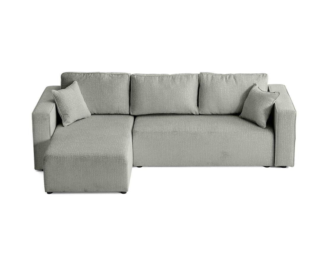 Canapé d'angle réversible 4 places convertible avec coffre en tissu velours relief Topaze Canapé d'angle réversible 4 places convertible avec coffre en tissu velours relief Topaze