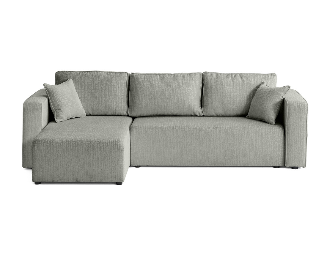 Canapé d'angle réversible 4 places convertible avec coffre en tissu velours relief Topaze Canapé d'angle réversible 4 places convertible avec coffre en tissu velours relief Topaze