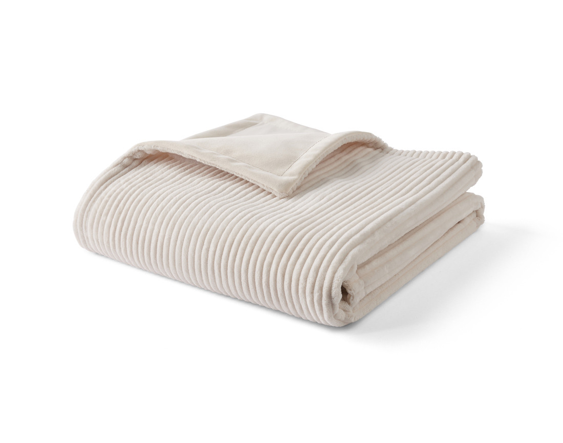 Plaid 100x140 cm en velours côtelé et velours Palerma