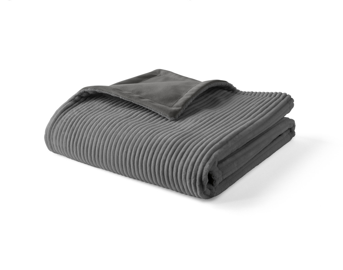 Plaid 100x140 cm en velours côtelé et velours Palerma