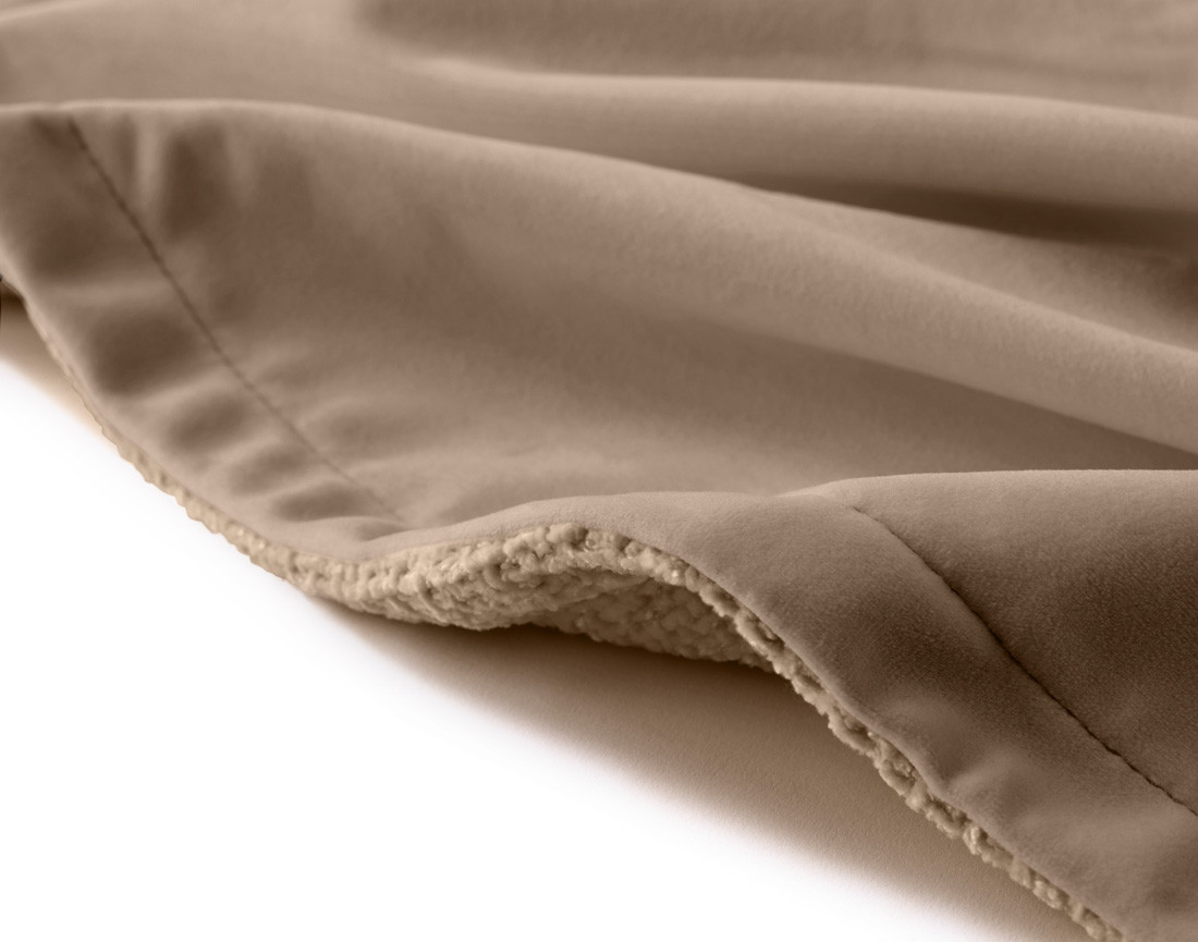 Plaid 100x140 cm en velours texturé et velours Paolo