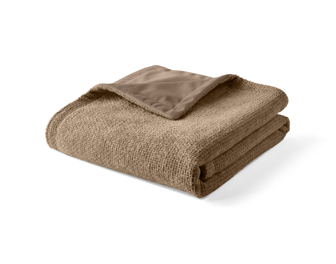 Plaid 100x140 cm en velours texturé et velours Paolo