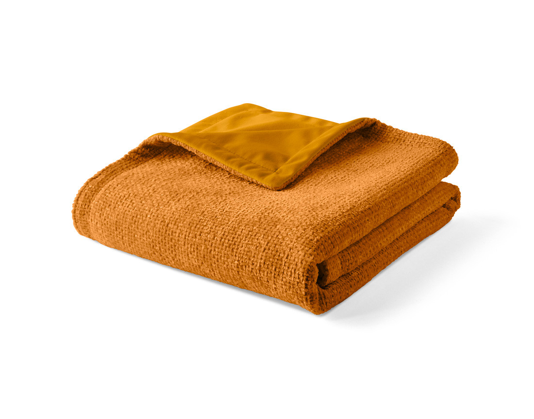 Plaid 100x140 cm en velours texturé et velours Paolo